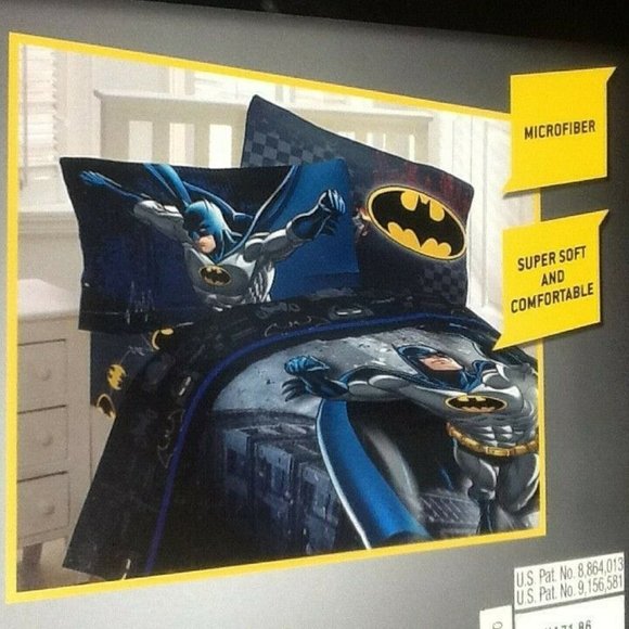 brand new Batman Guardian Speed 3-piece Black, Gray, and Blue Twin Sheet Set - Picture 9 of 15